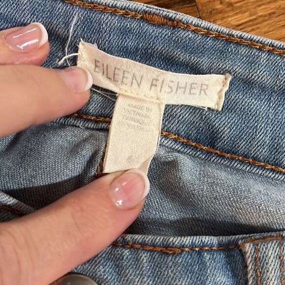 Eileen Fisher Blue Straight Leg Jeans - Picture 2 of 8